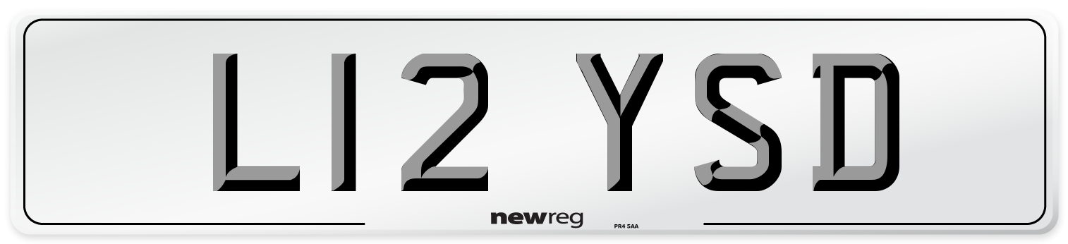 L12 YSD Number Plate from New Reg